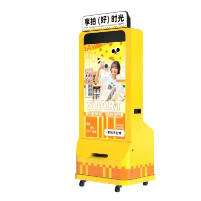 DOLA FOTO AI Face Photo Booth Left Side Profile Display With Touchscreen Interface, AI Processing Module, And Integrated Ring Light For Enterprise Events
