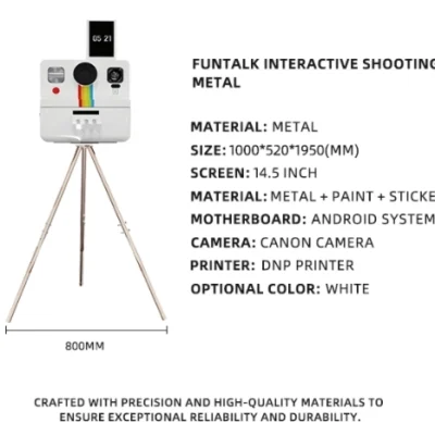 DOLA FOTO Polaroid Portable Photo Booth Key Selling Points Infographic Highlighting Zink Paper Technology Instant Share Options And Brand Engagement Features