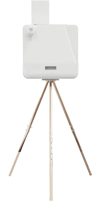 DOLA FOTO Polaroid Portable Photo Booth Rear View Showing Power Input Data Ports Printer Module And Branding Details For Enterprise Setup